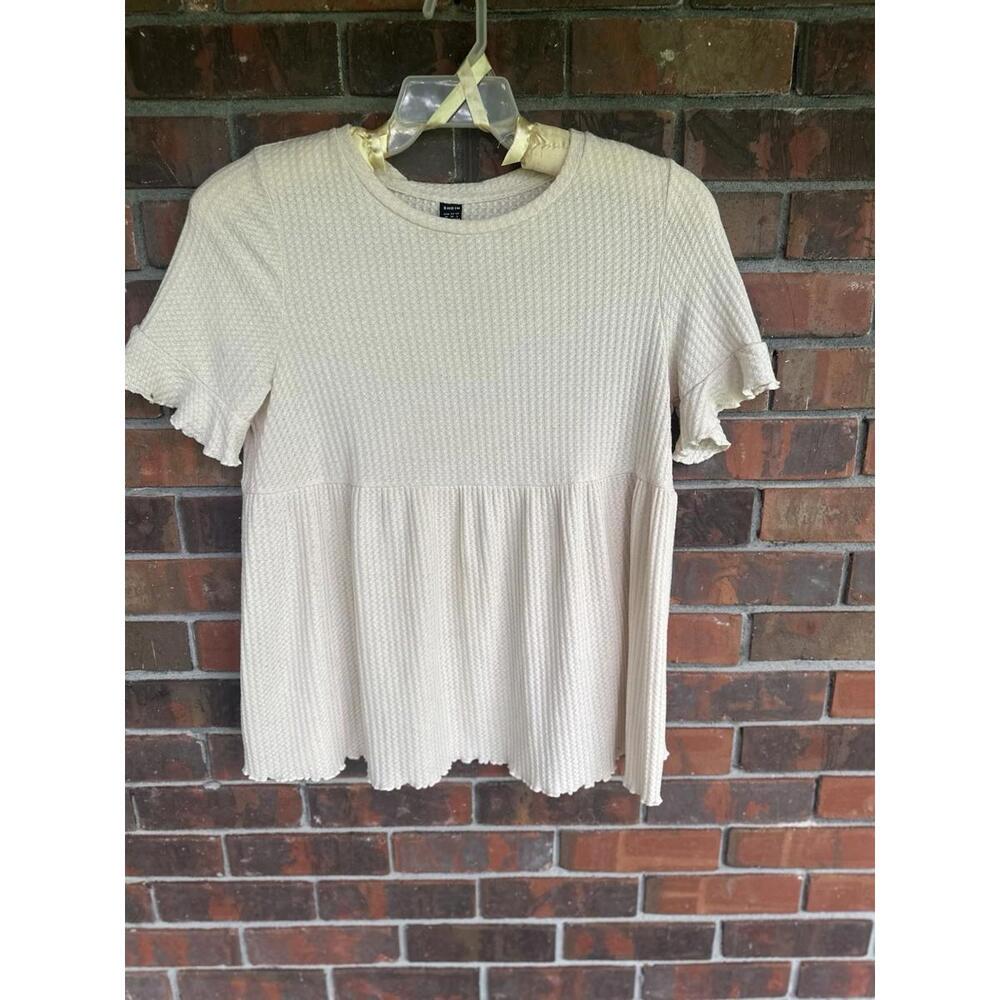 Medium Waffle Knit Blouse Cream